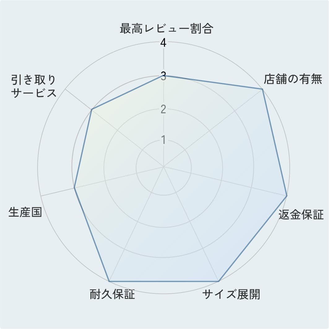評価ポイントのレーダーチャート
