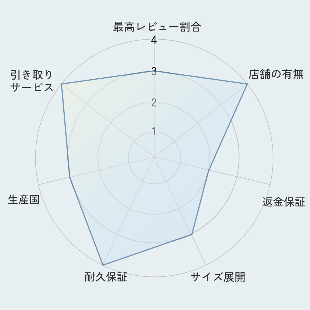 評価ポイントのレーダーチャート