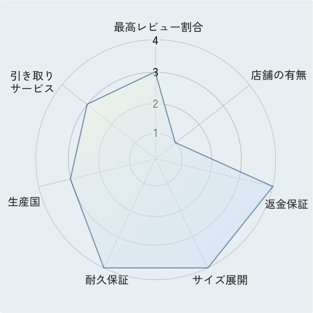 評価ポイントのレーダーチャート