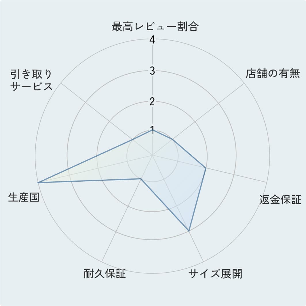 評価ポイントのレーダーチャート